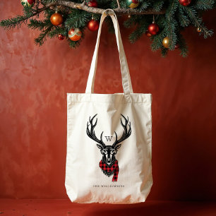 Tote Bag Monogramme   rouge confortable et chaud de renne