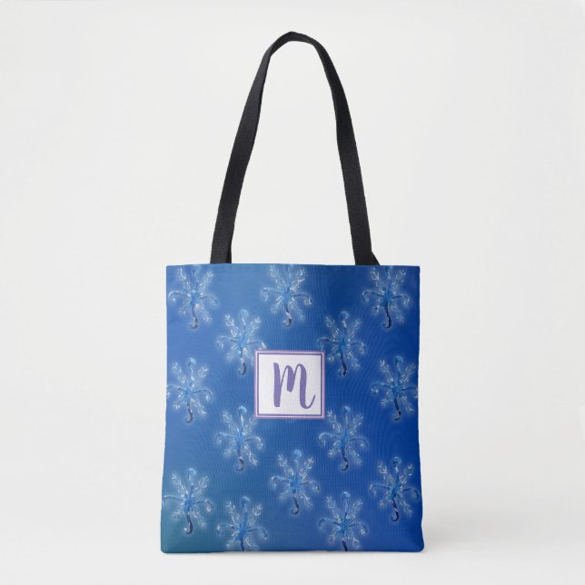 Tote Bag Monogramme Snowflakes (Devant)