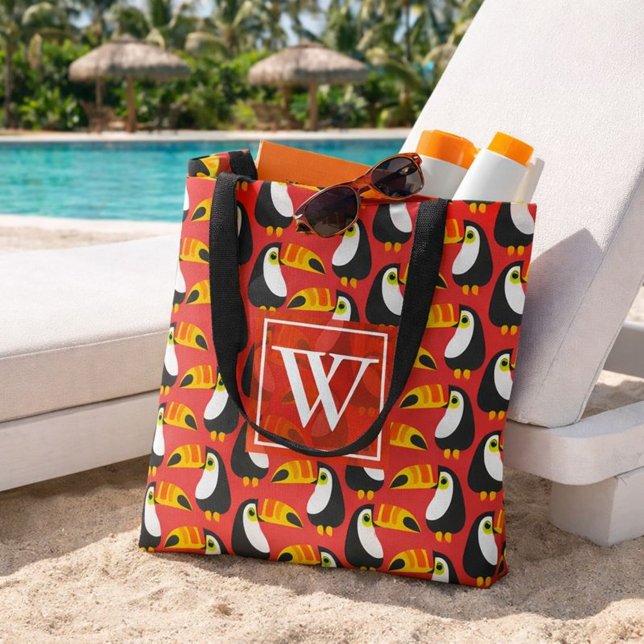 Tote Bag Monogramme Toucan à la mode (Créateur téléchargé)
