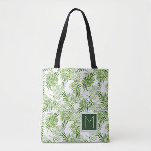 Tote Bag Monogramme vert des palmettes