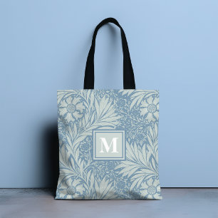 Tote Bag Monogramme Vintage bleu floral