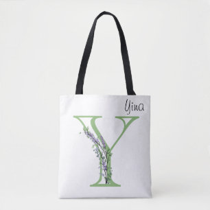 Tote Bag Monogramme Y Lavender Eucalyptus