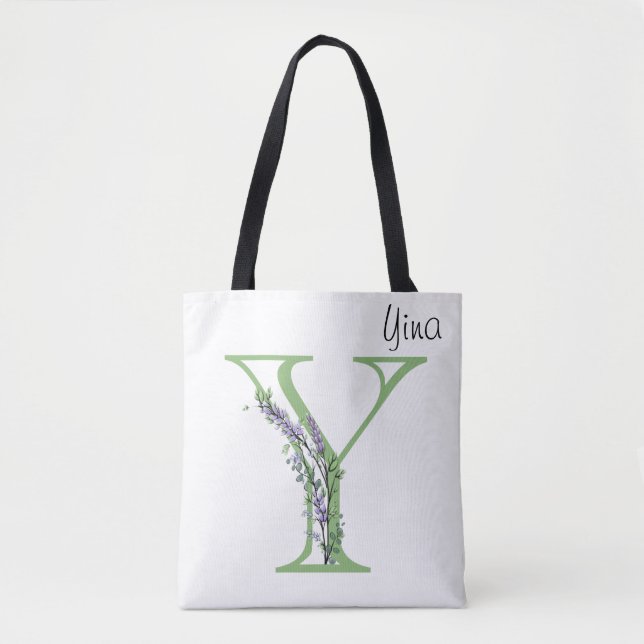 Tote Bag Monogramme Y Lavender Eucalyptus (Devant)