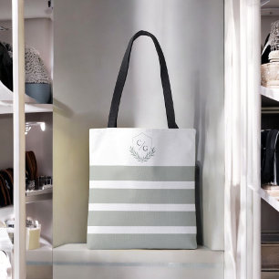 Tote Bag Monogrammes crêtes et arêtes vertes