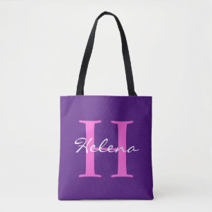 Tote Bag Monogrammes et noms simples + votre backgr. & idé
