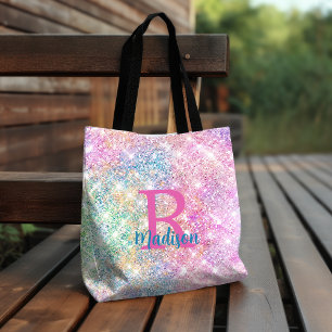 Tote Bag Monographie de la fausse parties scintillant rose