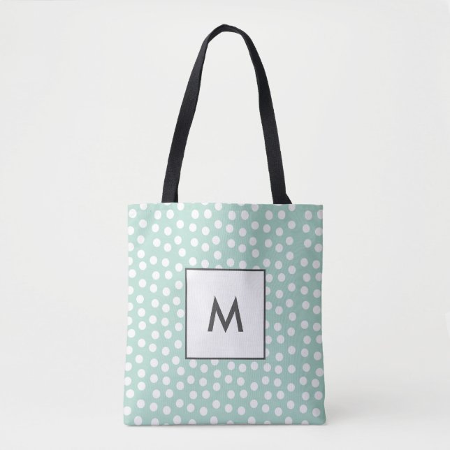 Tote Bag Monographie de pois de menthe vert clair (Devant)