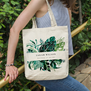 Tote Bag Monstère Tropical Green Foliage Mère De Mariée