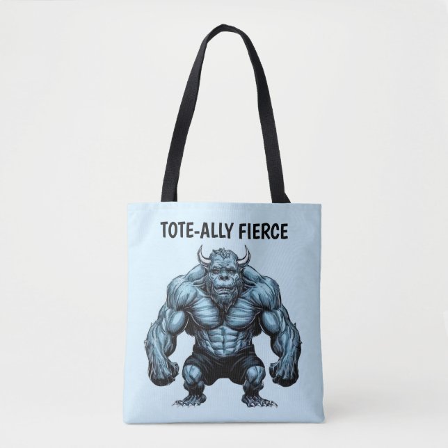 Tote Bag Monstre à cornes (Devant)
