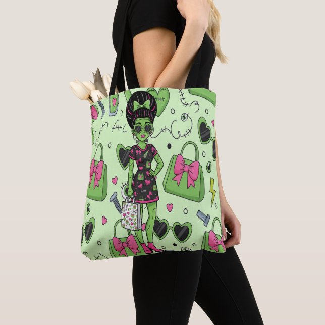 Tote Bag Monstre Déplaisant éffrayant Frankenstein Pour Hal (De près)