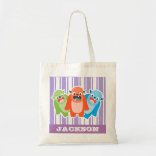 Tote Bag Monstres colorés amusants Enfants personnalisés