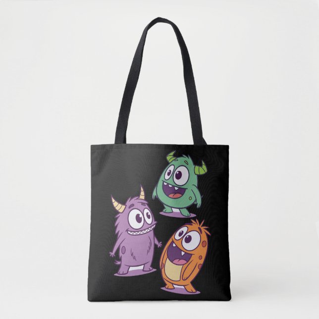 Tote Bag Monstres de caricatures - Sympa personnage Big-Eye (Devant)