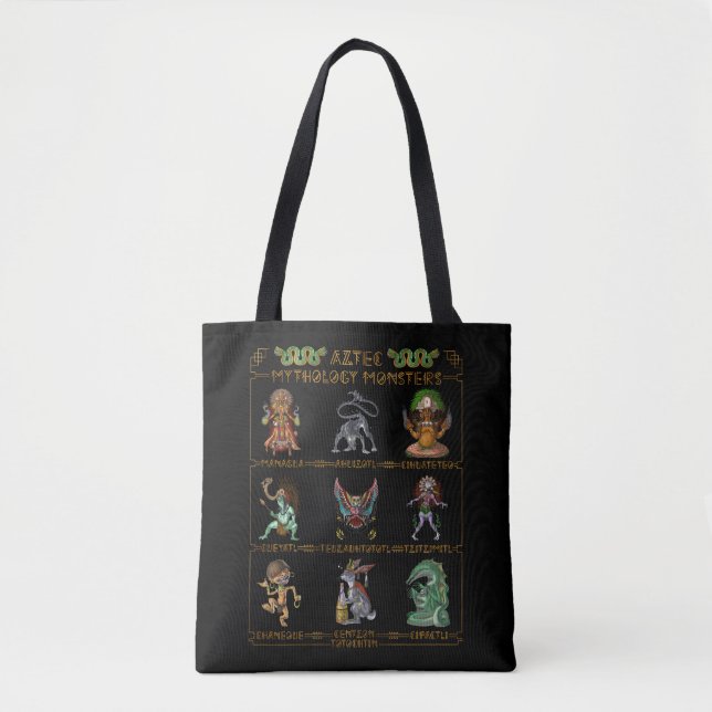 Tote Bag Monstres mythologiques aztèques (Devant)
