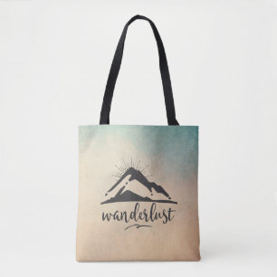 Tote Bag Montagne avec rayons de soleil - Typographie Wande