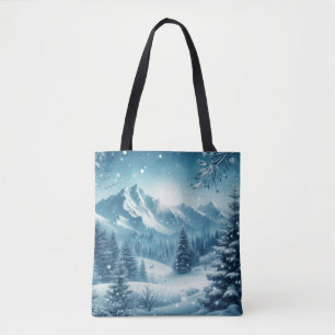 Tote Bag Montagne d'hiver de neige