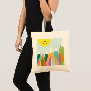 Tote Bag Montagnes ensoleillées, enneigées