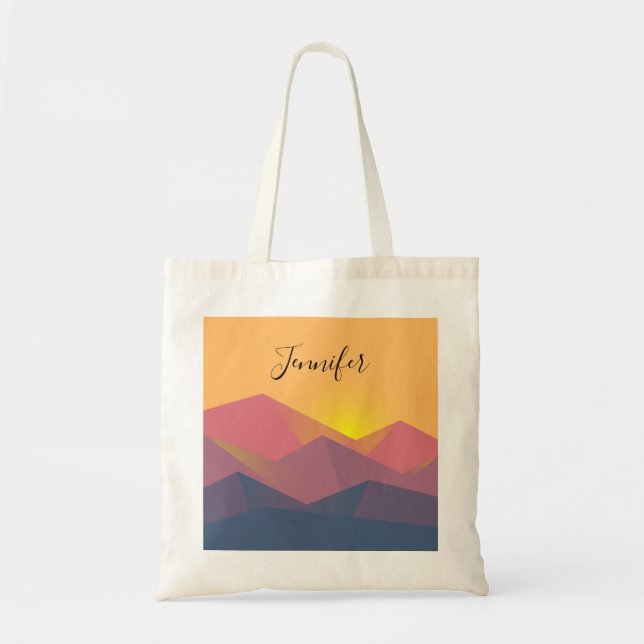 Tote Bag Montagnes Rustiques minimaliste géométrique (Devant)
