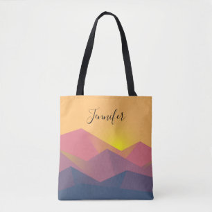 Tote Bag Montagnes Rustiques minimaliste géométrique