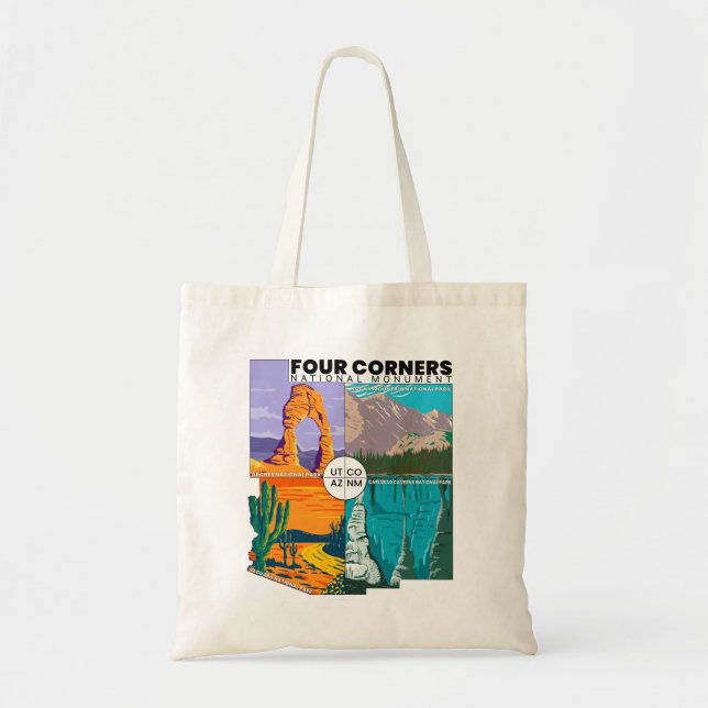 Tote Bag Monument national des quatre coins avec parcs nati (Devant)