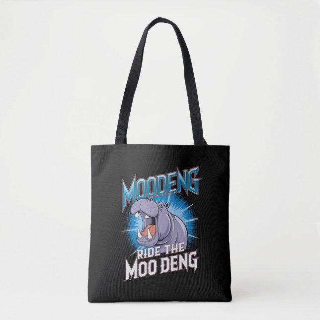 Tote Bag MOO DENG Hippo Ride Le MOO DENG (Devant)