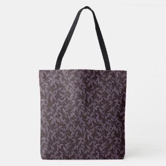 Tote Bag Moody Modern Chic Feuille Botanique foncée violet