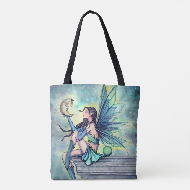 Tote Bag Moon Friend Fairy Imaginaire Art par Molly Harriso (Dos)