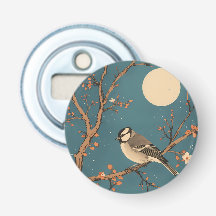 Tote bag - Moonlit Bird on Blossom Branch