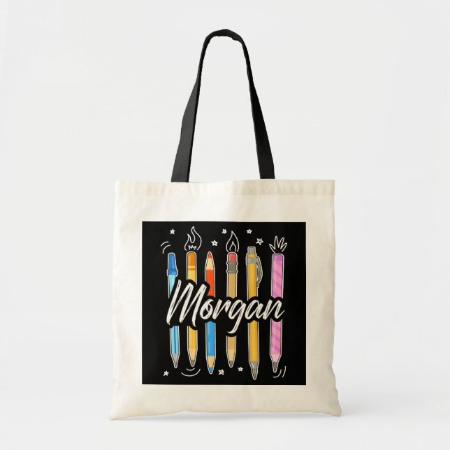 Tote Bag MORGAN Nom Personnalisé Pour L'Enseignant De L'Éco (Devant)