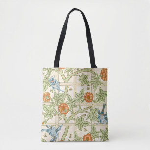 Tote Bag Morris' Trellis 1862 Fleur Vintage et Motif d'oise