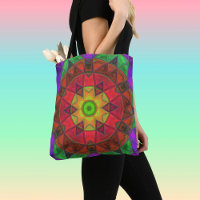 Mosaic Kaleidoscope Fleur rouge vert et violet