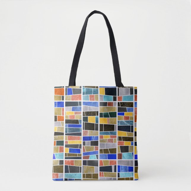 Tote Bag mosaïque Abstraite en verre : texture haute résolu (Devant)