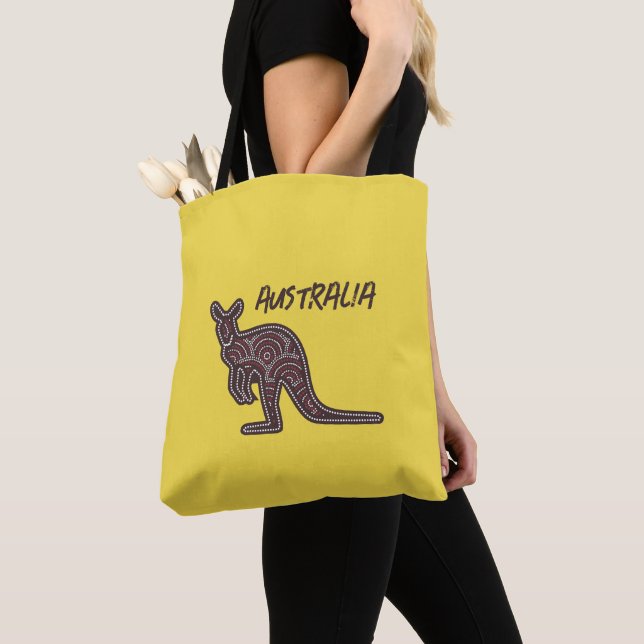 Tote Bag Mosaïque autochtone de Kangaroo (De près)