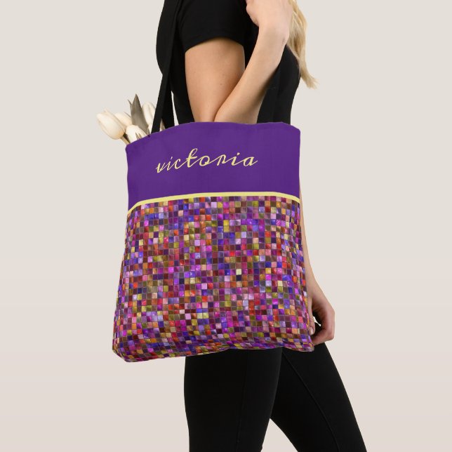 Tote Bag Mosaïque colorée (De près)