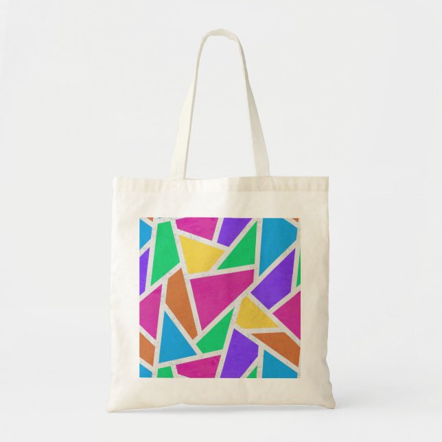 Tote Bag Mosaïque de couleurs vives arc-en-ciel (Devant)