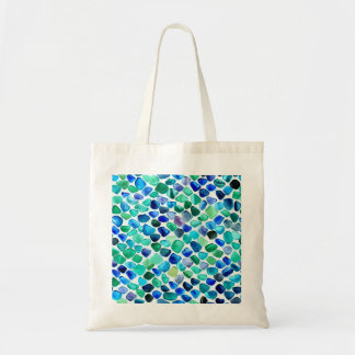 Tote Bag Mosaïque de verre bleu et vert de la mer