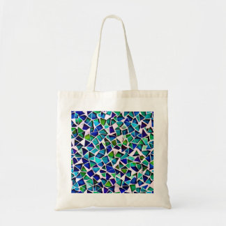 Tote Bag Mosaïque de verre vert et bleu bijoux Fourre-tout