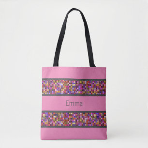 Tote Bag Mosaïque et rose