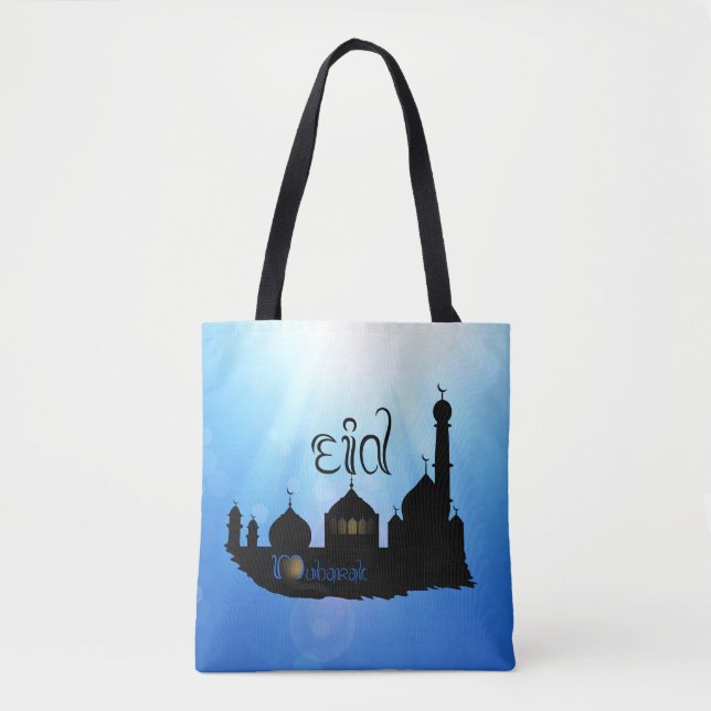 Tote Bag Mosquée de l'Aïd Moubarak avec typographie (Devant)