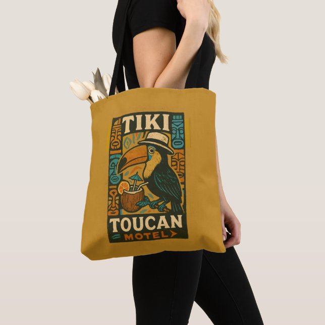 Tote Bag Motel Tiki Toucan - Rétro (De près)