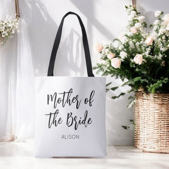 Tote Bag Mother of the Bride Black White Wedding  (Créateur téléchargé)