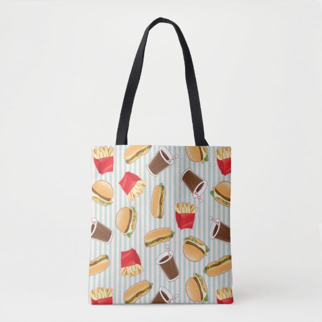 Tote Bag Motif 2 d'aliments de préparation rapide (Devant)
