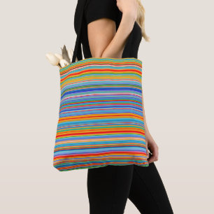 Tote Bag Motif à bandes multiples