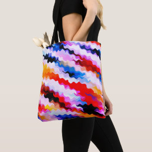 Tote Bag Motif à bandes multiples
