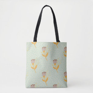 Tote Bag Motif à doodle fleur folk sans soudure. Main d