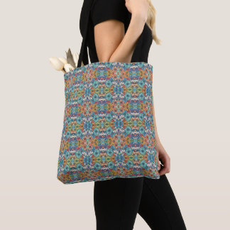Tote Bag Motif à fleurs bleues