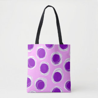 Tote Bag Motif à pois violet