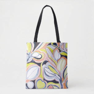 Tote Bag Motif Abstrait Aquarelle Botanique Élégant