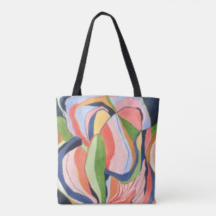 Tote Bag Motif Abstrait Aquarelle Botanique Élégant