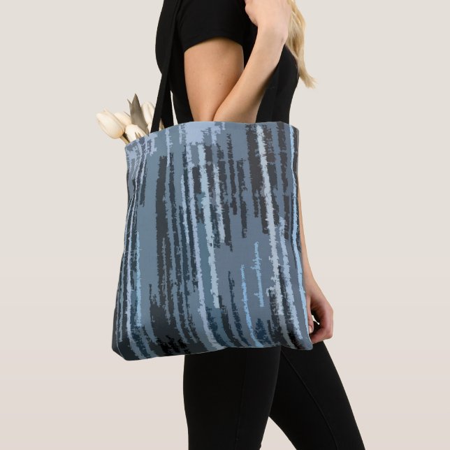 Tote Bag Motif Abstrait bleu tonique Terre (De près)
