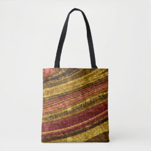 Tote Bag motif Abstrait, brun et jaune, texture
